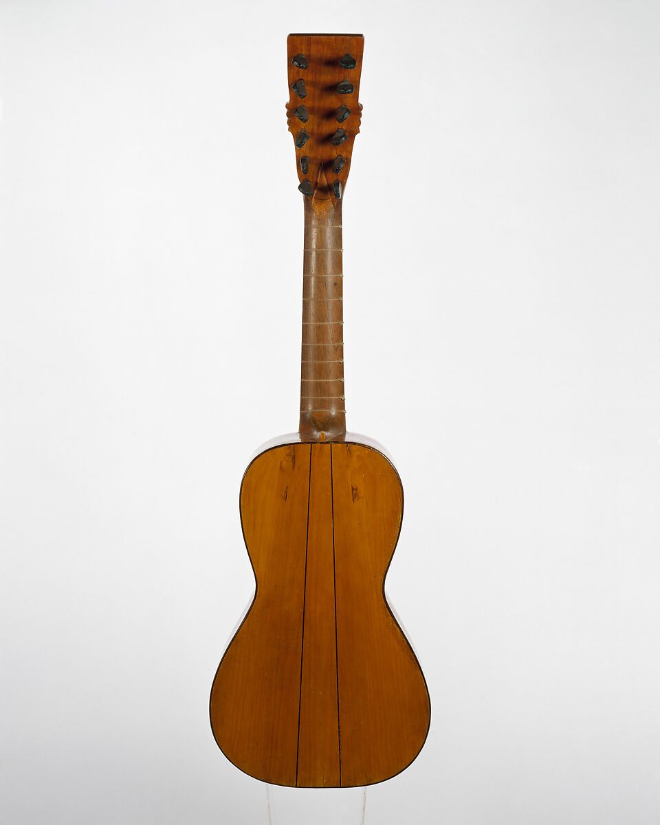 Guitar, Benito Sanchez de Aguilera (Spanish, Madrid, active 1790–1800), Spruce or fir top, cypress back and ribs, mahogany neck, rosewood fingerboard and frets, ebony nut, gut strings, Spanish