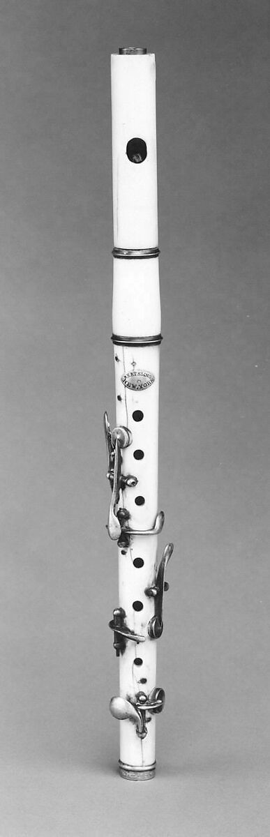 Piccolo, Theodore Berteling (Westphalia, 1821/22–1890 New York), Ivory, brass, silver, American 