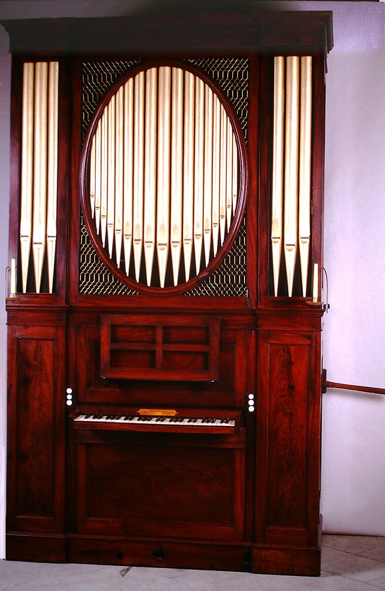 Chamber Organ, Samuel Green (British, Cuddesdon, Oxfordshire 1740–1796 Isleworth, Middlesex), Mahogany, cloth, ivory, ebony, brass, British