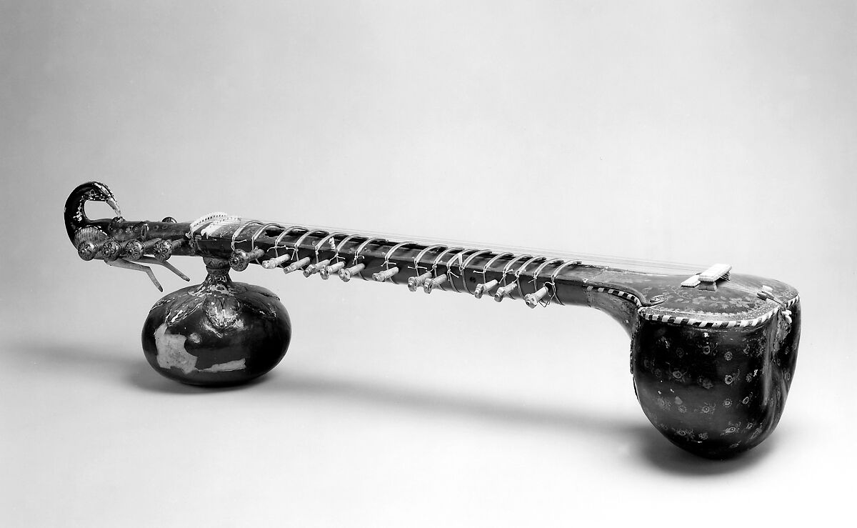 Sitar, Gourds, paint, wood, various materials, Indian 