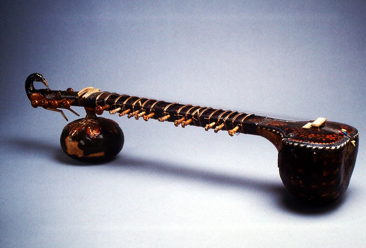 Sitar, Gourds, paint, wood, various materials, Indian