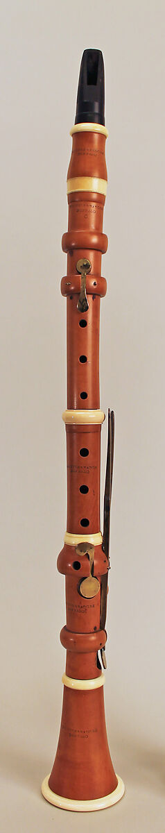 Clarinet in C, John R. Nickels (American, active Buffalo, 1838–44), Boxwood, brass, ivory, American 