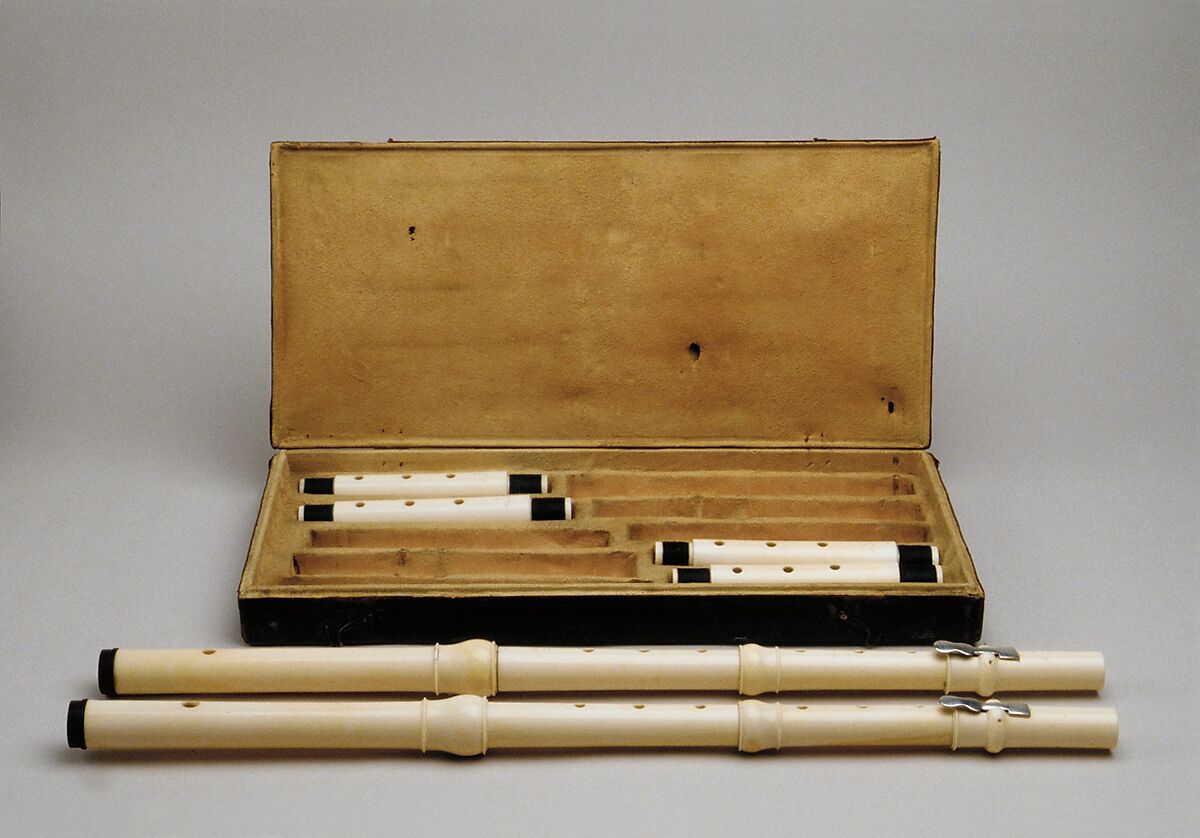 Pair of Transverse Flutes, Johann Wilhelm Oberlender (the Elder) (German, Nuremberg 1681–1763 Nuremberg), Ivory, silver, wood, German