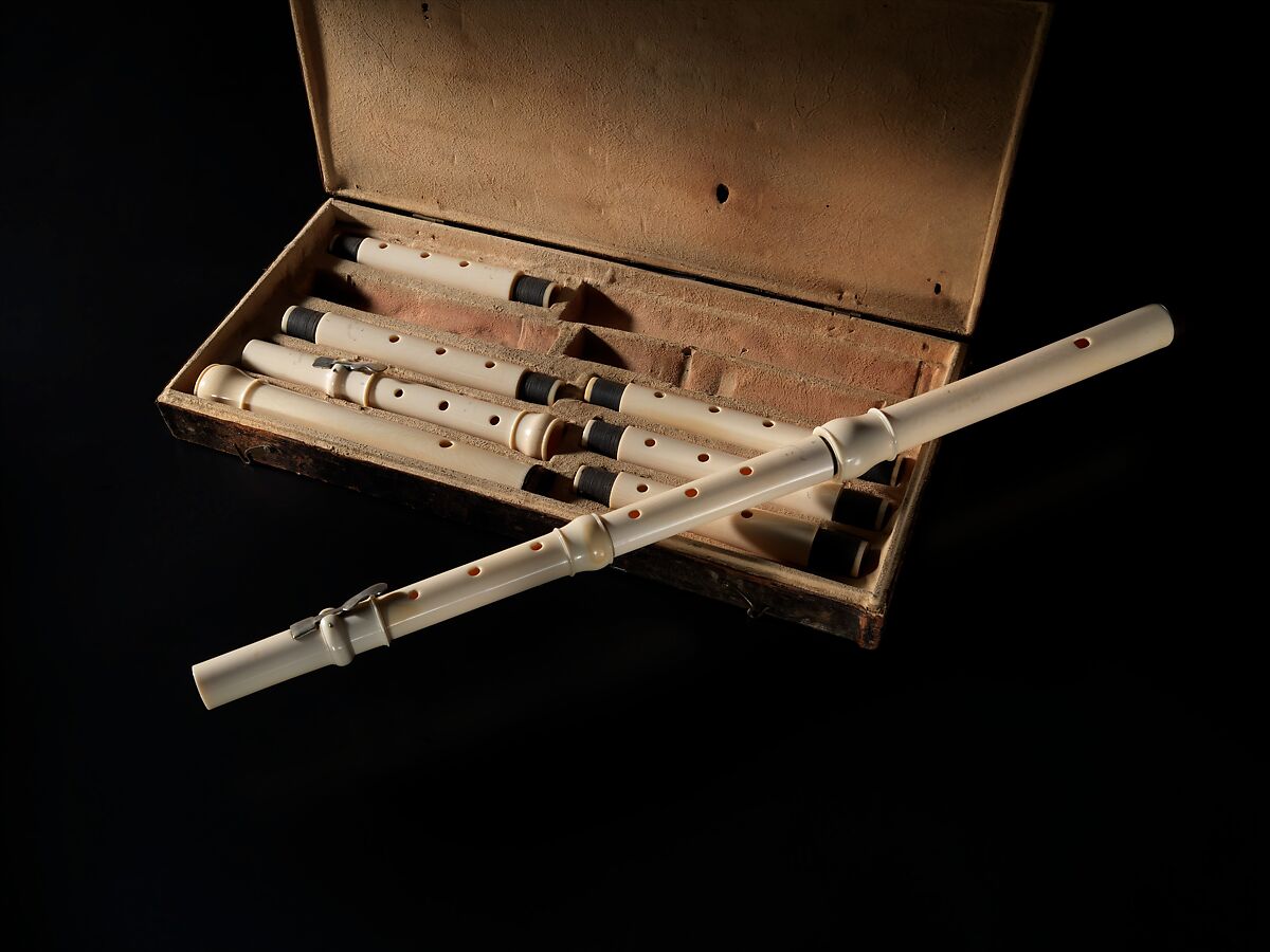 Pair of Transverse Flutes, Johann Wilhelm Oberlender (the Elder) (German, Nuremberg 1681–1763 Nuremberg), Ivory, silver, wood, German 