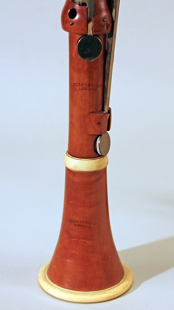 Clarinet in B-flat, Clementi &amp; Co. (British, London 1798–1828), Boxwood, ivory, brass, British