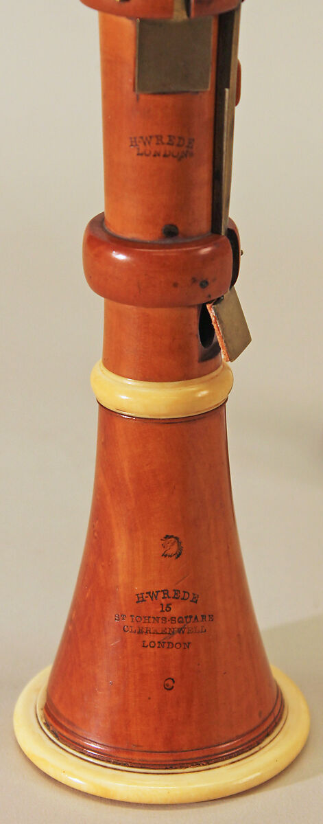 Clarinet in C, Hermann Wrede, Boxwood, ivory, brass, British