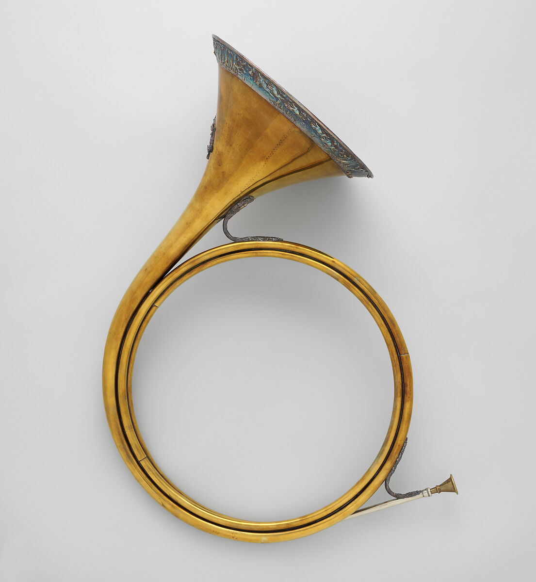 Trompe de Chasse in D, J. Pettex-Muffat (French, late 19th century), Brass, silver, French