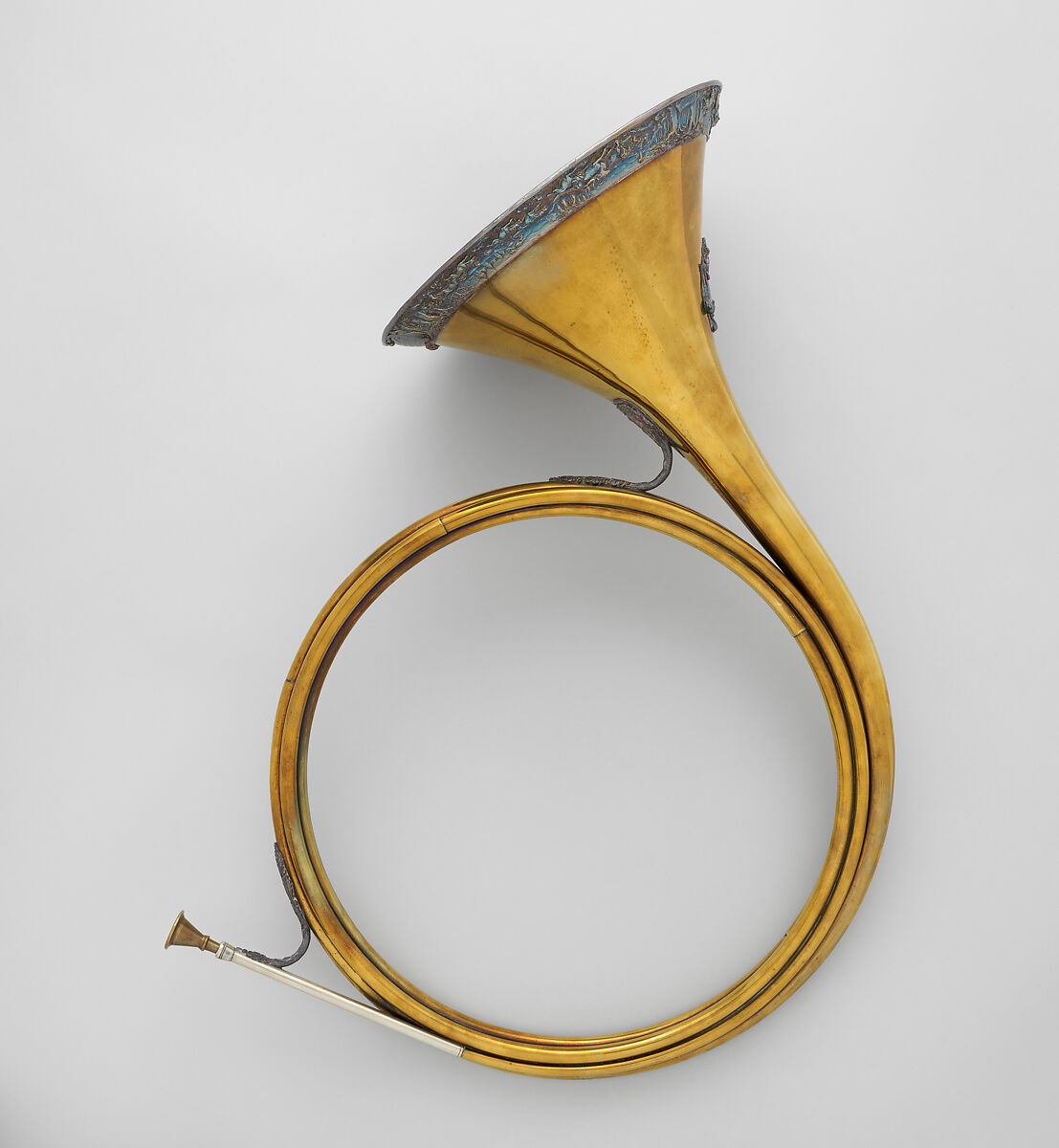 Trompe de Chasse in D, J. Pettex-Muffat (French, late 19th century), Brass, silver, French