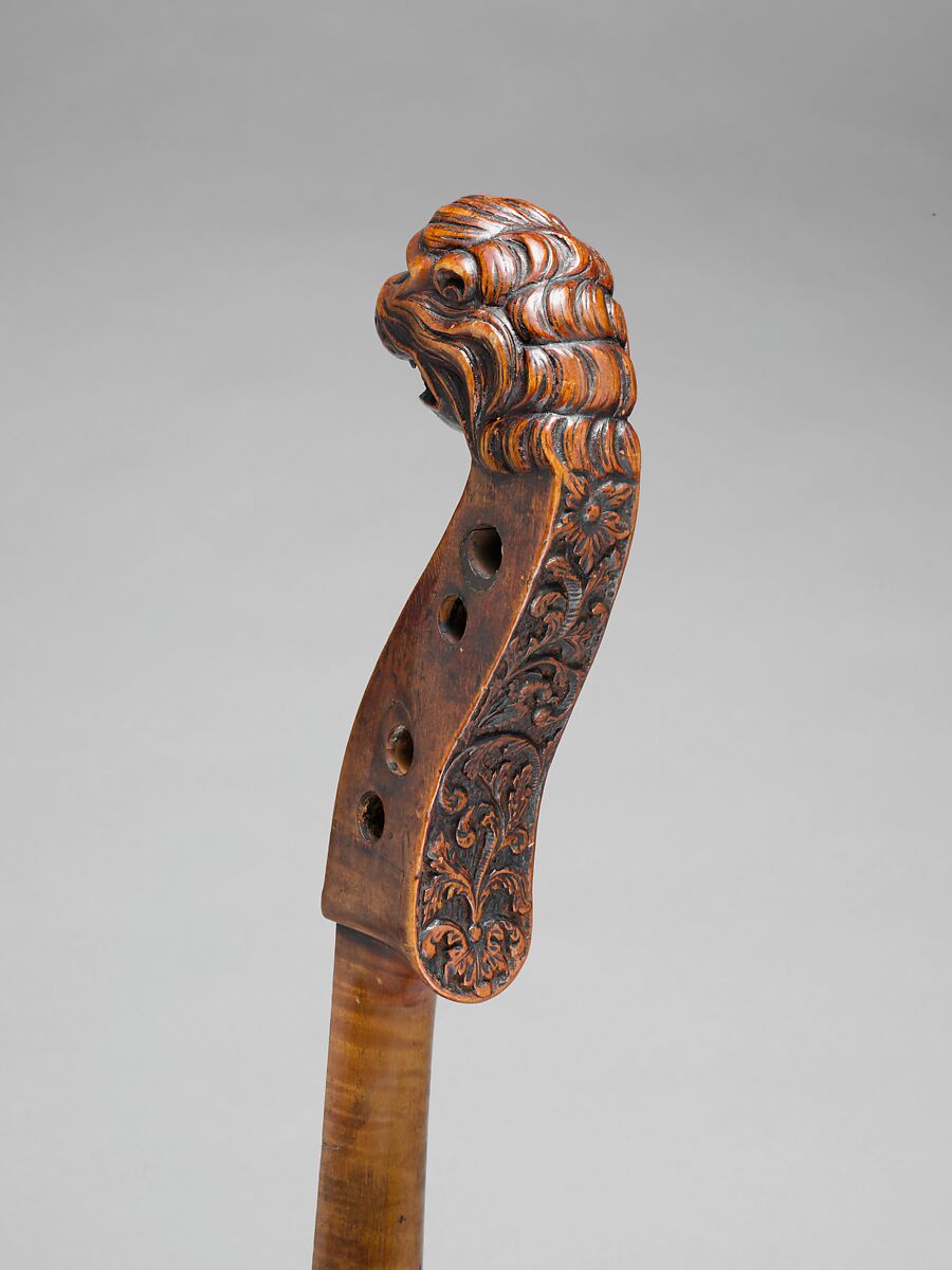 Violoncello Head, Attributed to Joachim Tielke (German, 1641–1719), Maple, German
