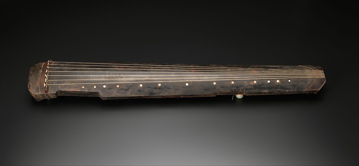 Guqin (古琴 ), Prince Lu (Chinese, 1628–1644), Wood (wutong and zi), silk, jade, lacquer, mother-of-pearl, Chinese 
