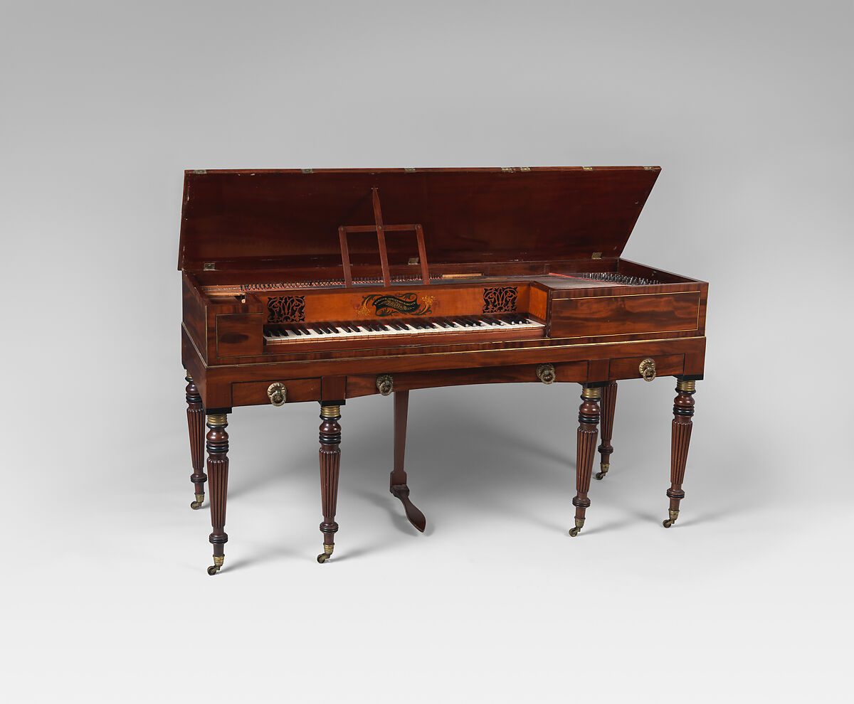 Square Piano, Babcock, Appleton and Babcock (ca. 1812–1814), Satin mahogany, metal, and various materials, American 