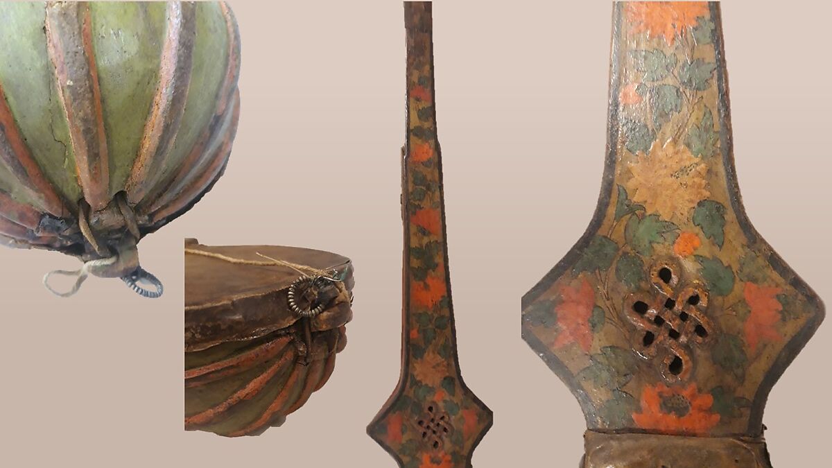 Sgra-Snyan, Unknown Maker  , Tibet, Wood, hide, wire, polychrome, Tibetan