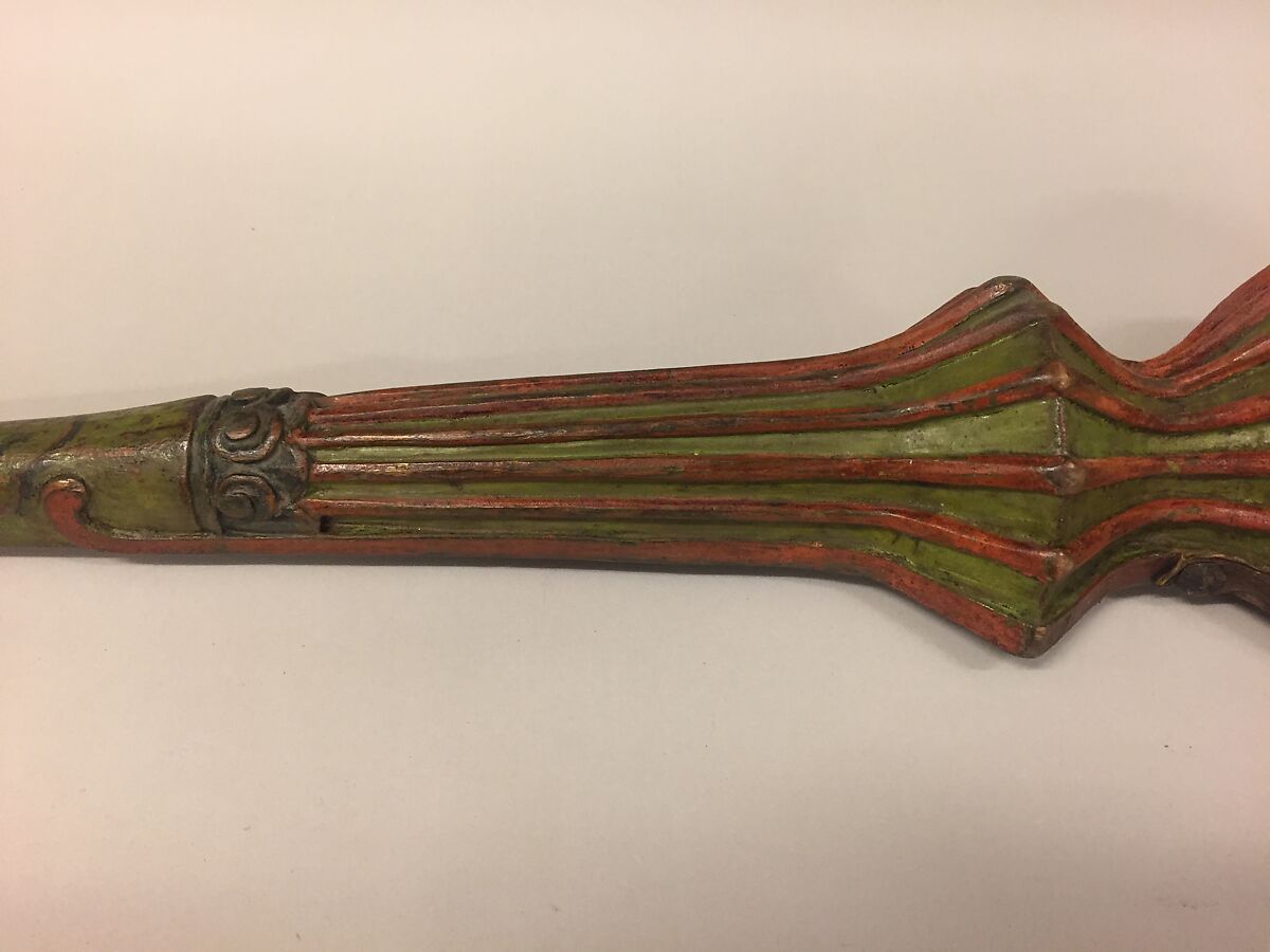 Sgra-Snyan, Unknown Maker  , Tibet, Wood, hide, wire, polychrome, Tibetan