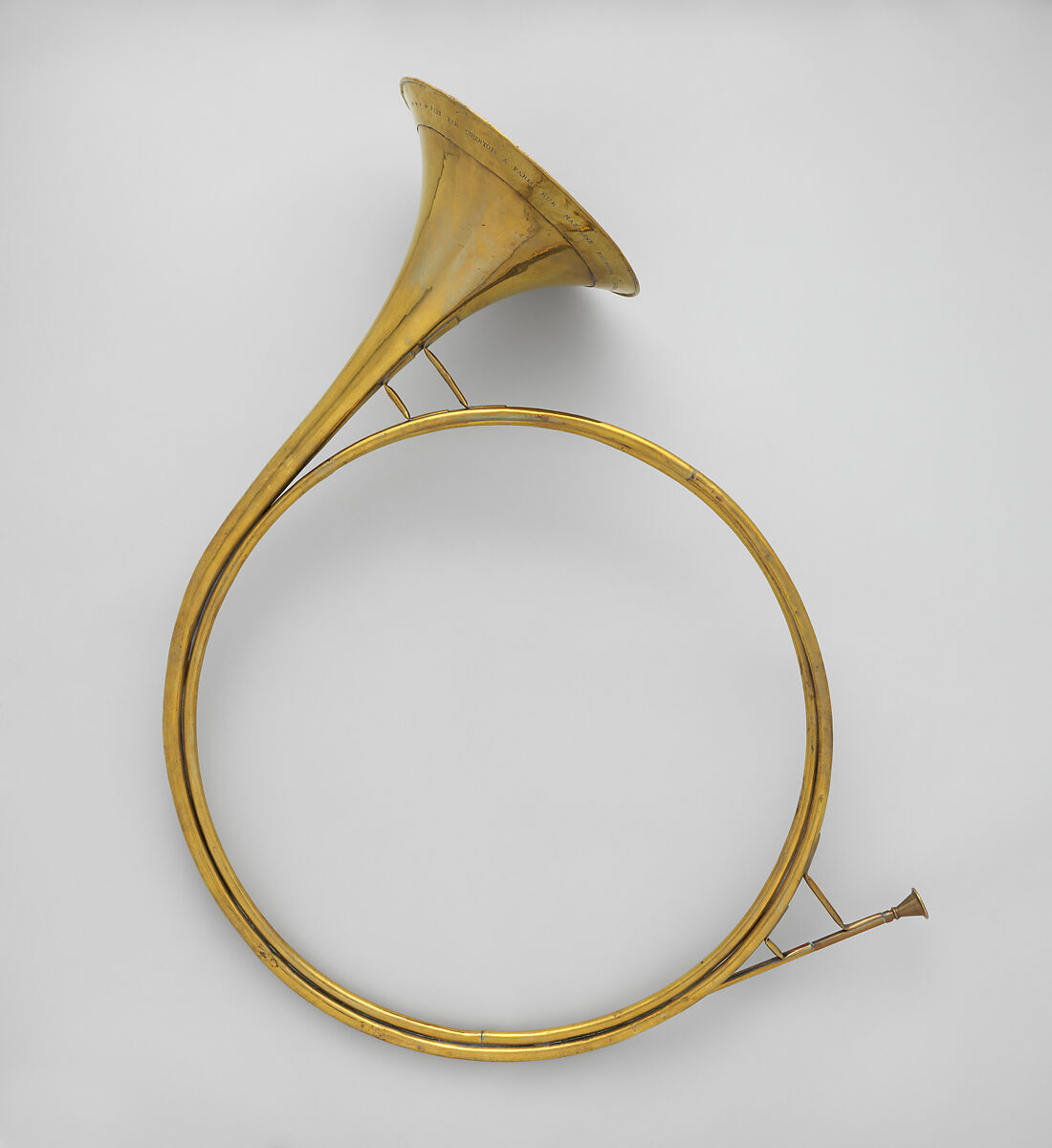 Trompe de Chasse in D, Courtois père, Brass, French