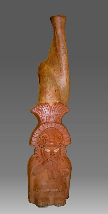 Trumpet, Earthenware, Moche 