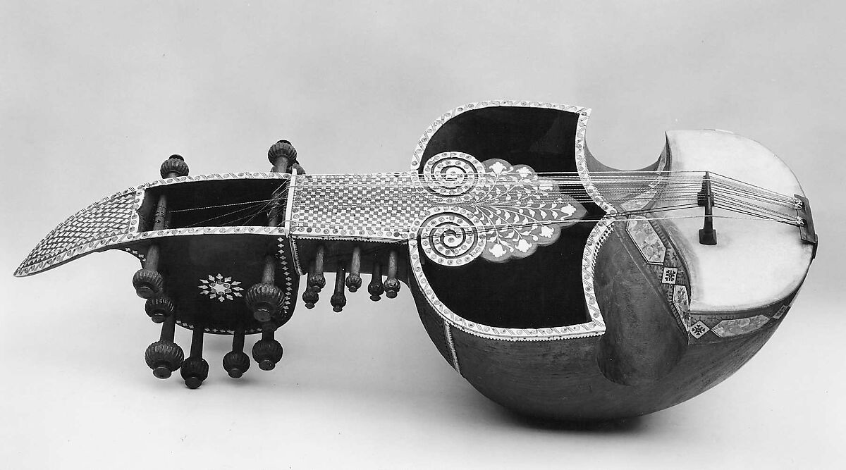 Sārindā, Teak, parchment, ivory, horsehair, Indian