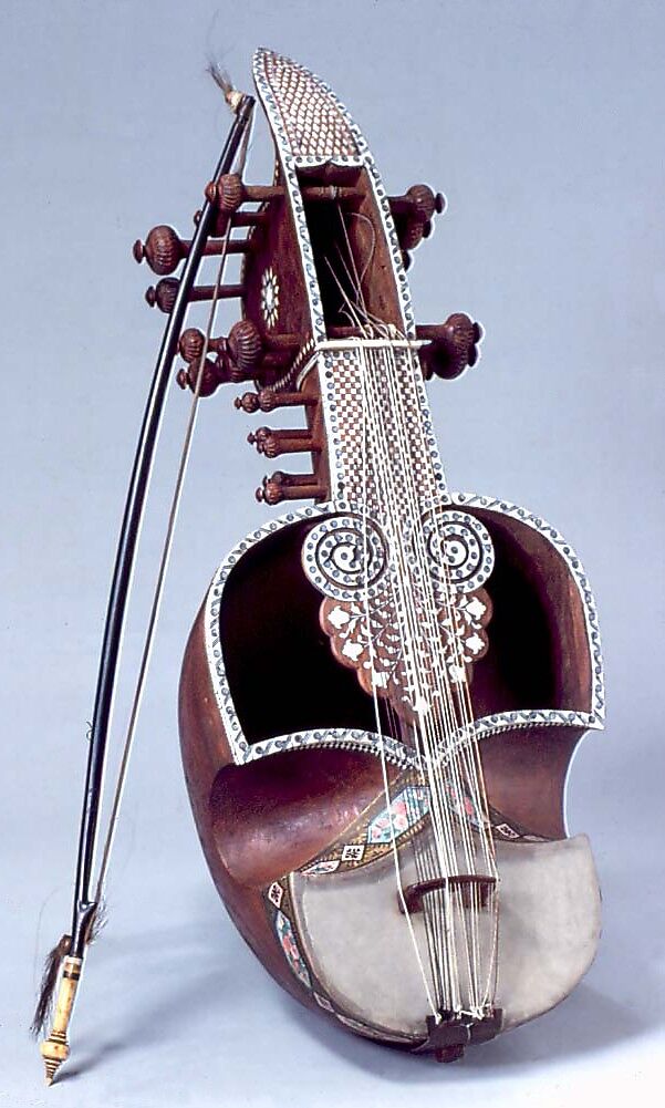 Sārindā, Teak, parchment, ivory, horsehair, Indian