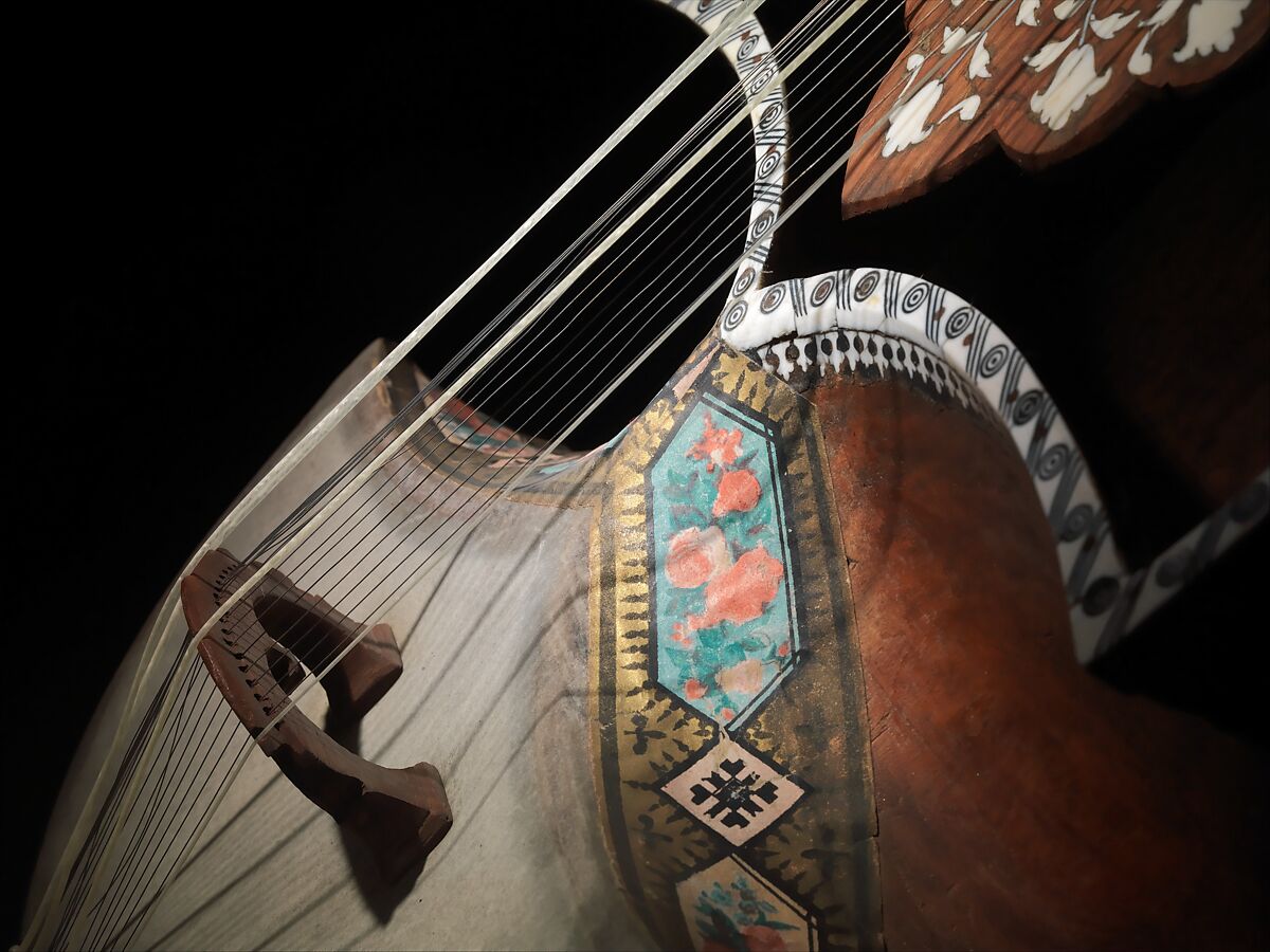 Sārindā, Teak, parchment, ivory, horsehair, Indian