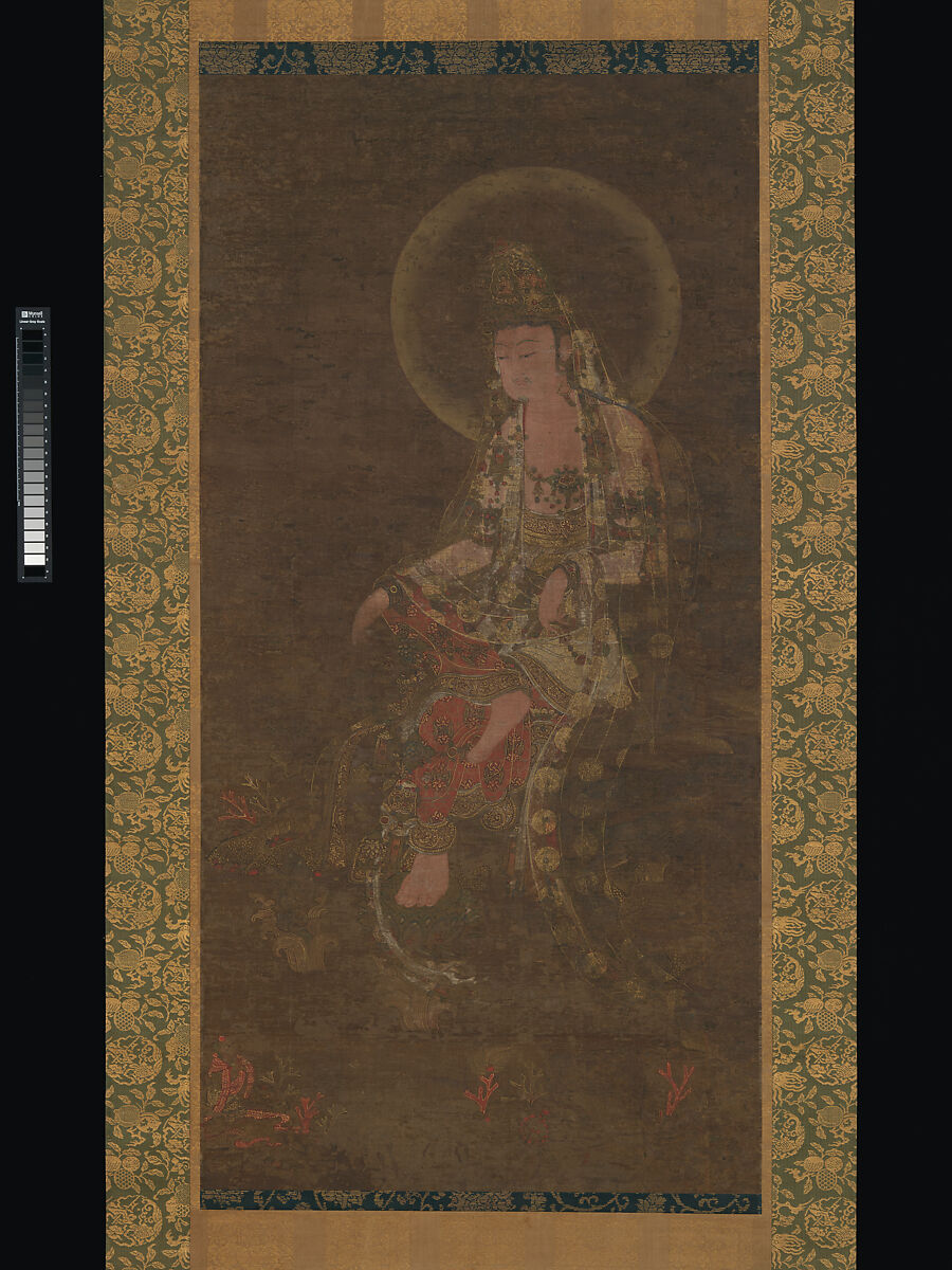 Water-Moon Avalokiteshvara, Unidentified artist, Hanging scroll; ink, color, and gold on silk, Korea 