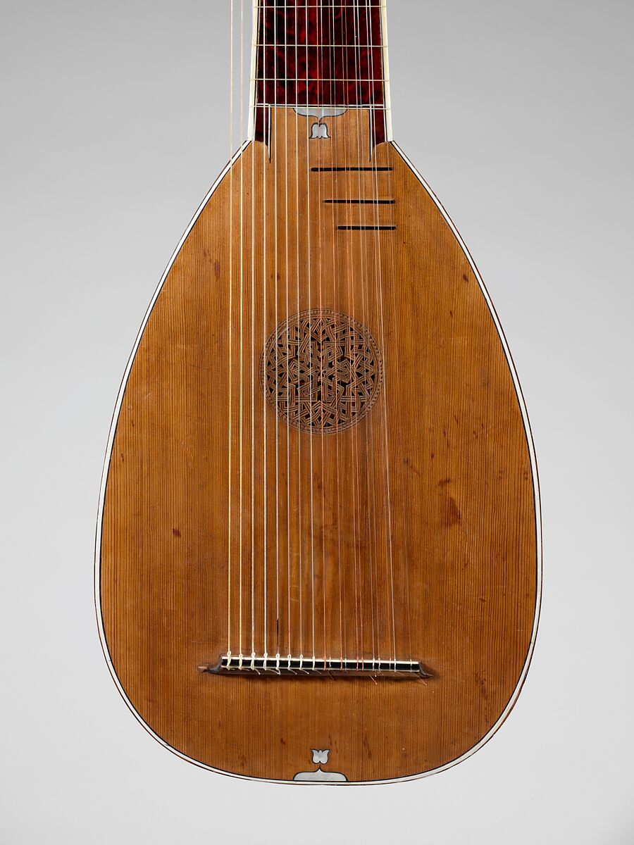 Archlute, David Tecchler (Austrian, Salzburg 1666–1747 Rome), Spruce, ebony, ivory, tortoiseshell, mother-of-pearl, Italian