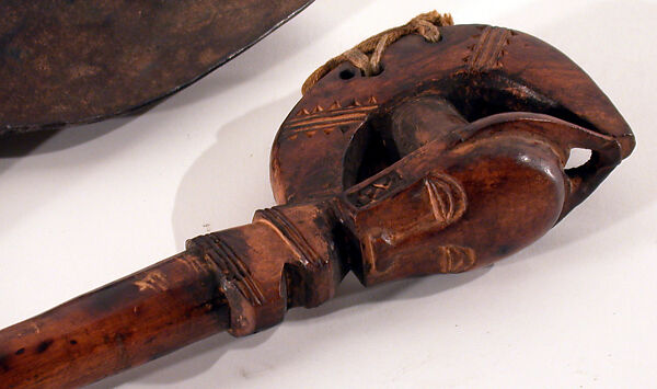 Bell and Beater, Wood, iron, cotton, Baule people