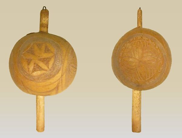 Maraca (Rattle), Gourd, wood, pebbles, Native American (Puerto Rico) 