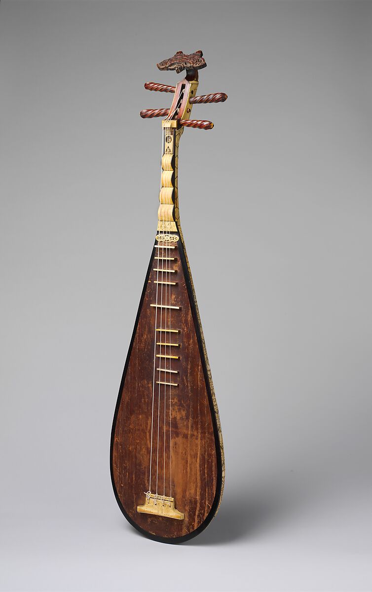 Pipa (琵琶 ), Wood, ivory, bone, silk, Chinese