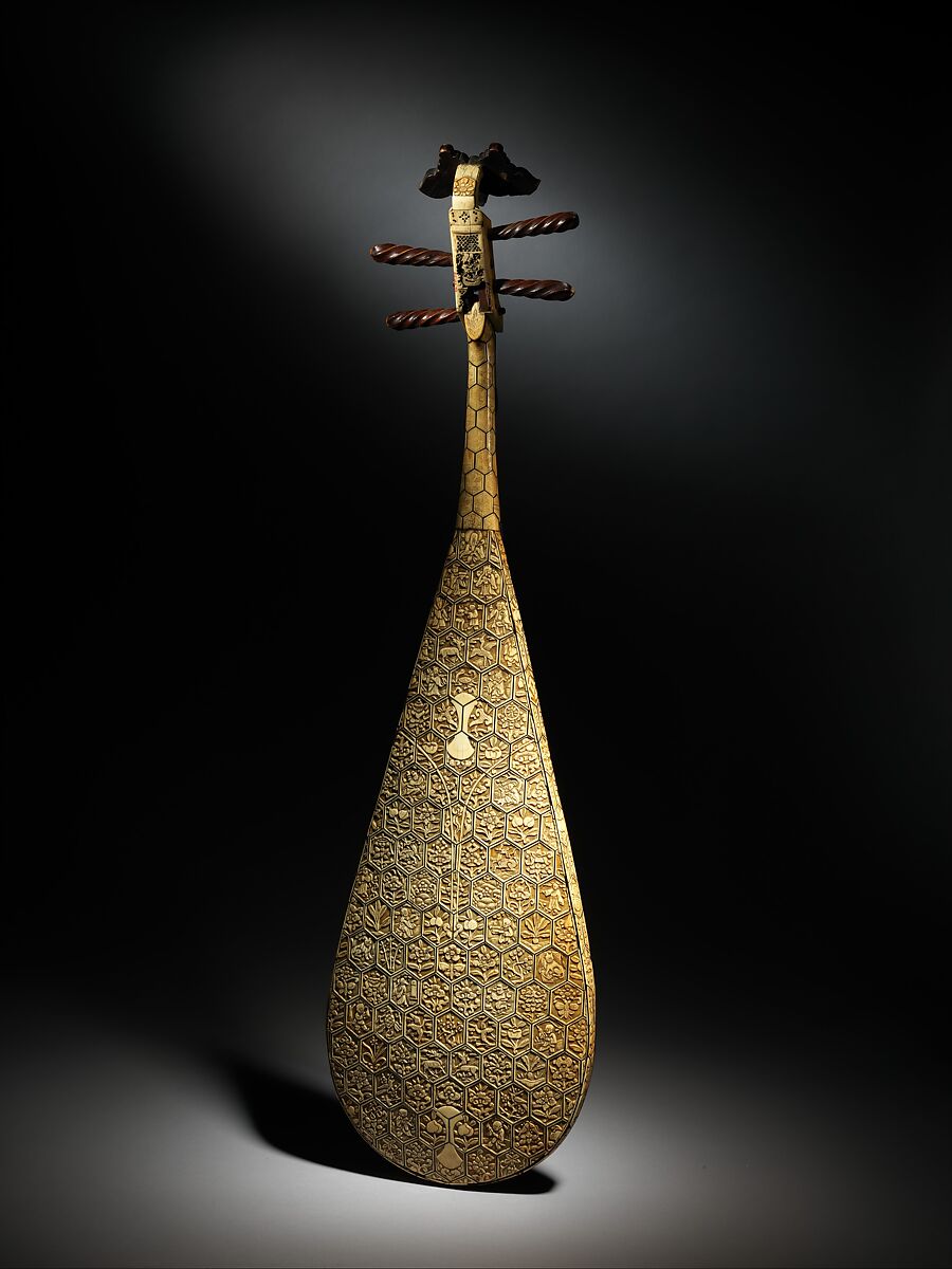 Pipa (琵琶 ), Wood, ivory, bone, silk, Chinese