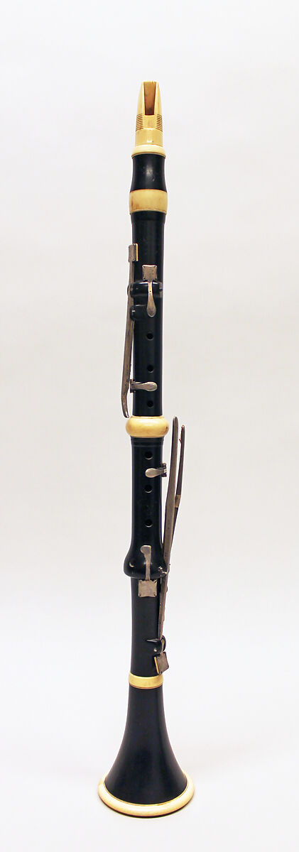 Clarinet in D, Astor &amp; Co. (1778–1831), Ebony, ivory, sterling silver, British 