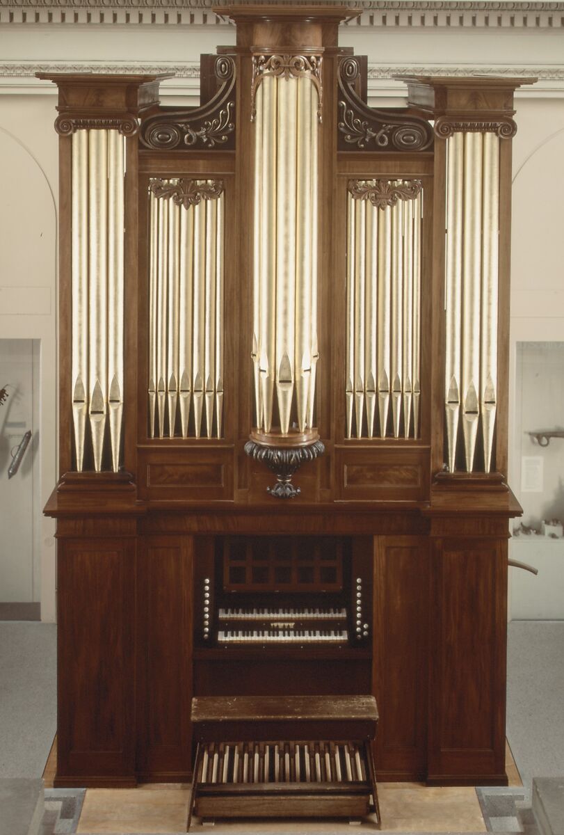 Pipe Organ, Thomas Appleton (American, 1785–1872), Mahogany veneer, rosewood veneer, pine, gilt, ivory, ebony, maple, walnut, chestnut, metal, American