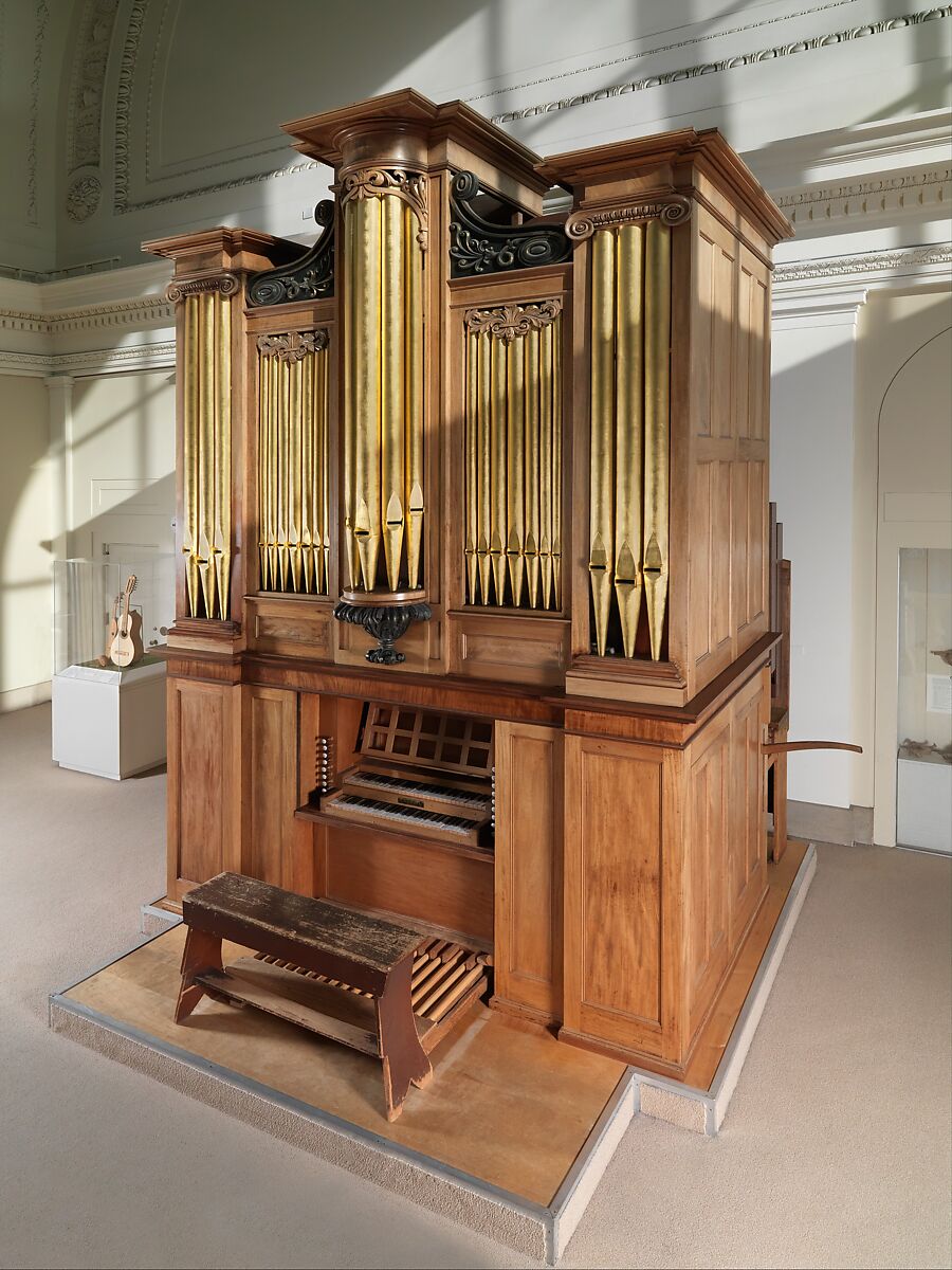 Pipe Organ, Thomas Appleton (American, 1785–1872), Mahogany veneer, rosewood veneer, pine, gilt, ivory, ebony, maple, walnut, chestnut, metal, American