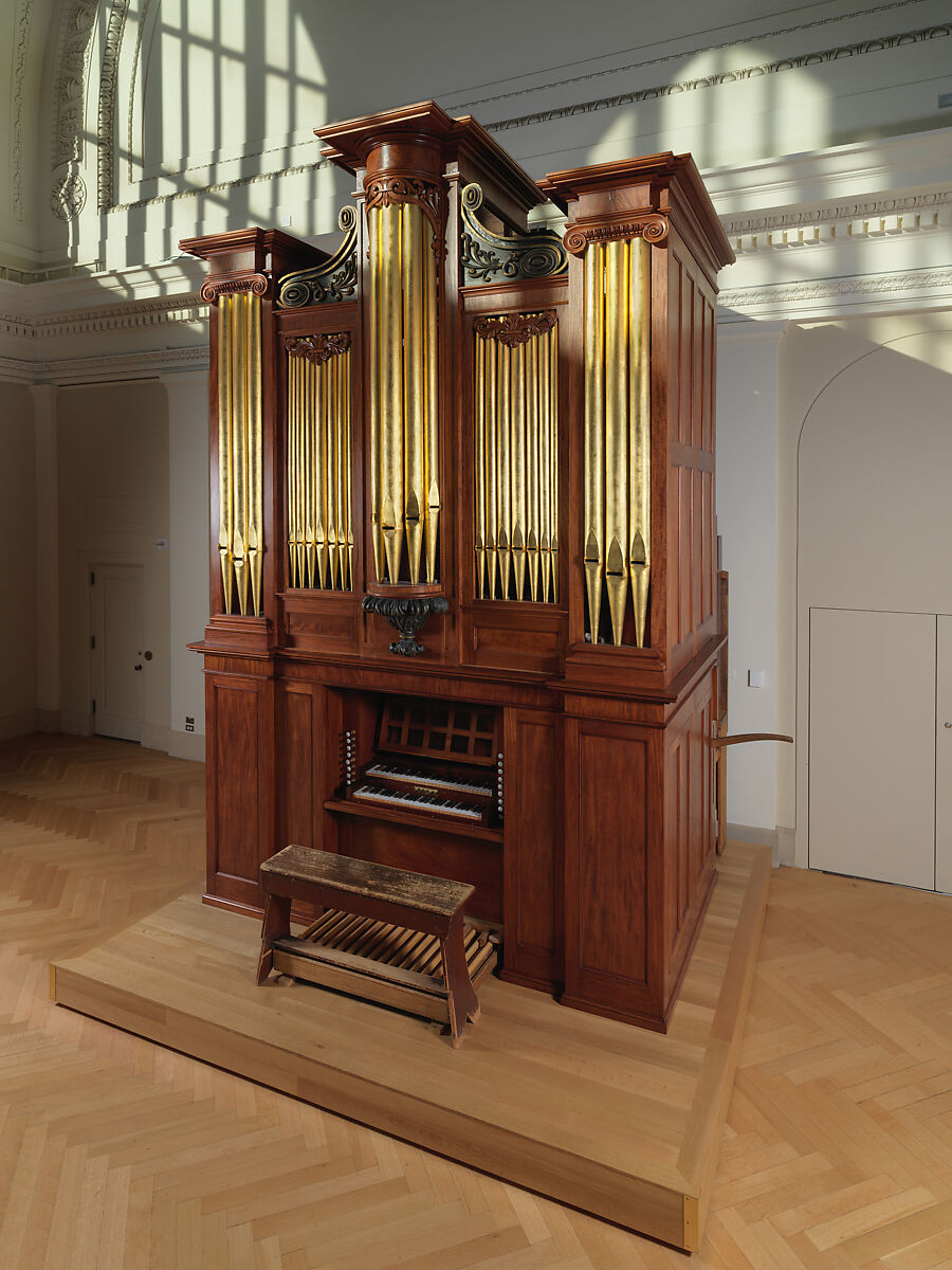 Pipe Organ, Thomas Appleton  American, Mahogany veneer, rosewood veneer, pine, gilt, ivory, ebony, maple, walnut, chestnut, metal, American