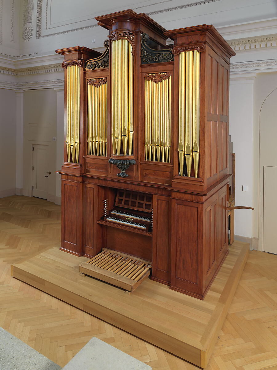 Pipe Organ, Thomas Appleton (American, 1785–1872), Mahogany veneer, rosewood veneer, pine, gilt, ivory, ebony, maple, walnut, chestnut, metal, American