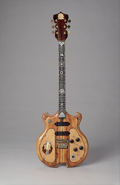 Guitar, Bruce BecVar (born 1953), Ebony, koa, mahogany, rosewood, birdseye maple, benen, bone, wire, abalone, mother-of-pearl, ivory, ceramic, brass, American 