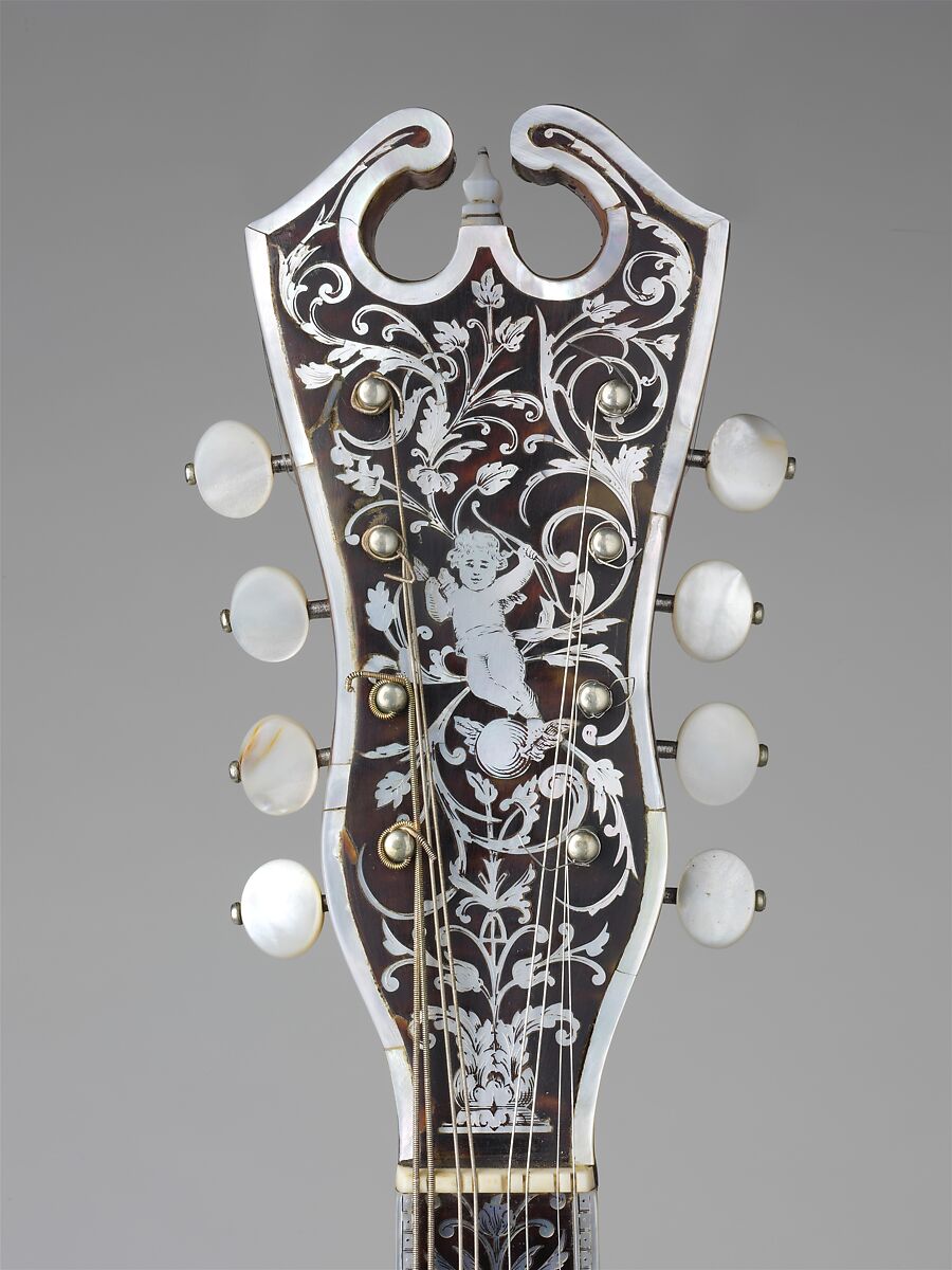 Mandolin, Angelo Mannello (American, Morcone, Italy 1858–1922 New York), Spruce, tortoiseshell, ivory, nickel-silver, metal,, American