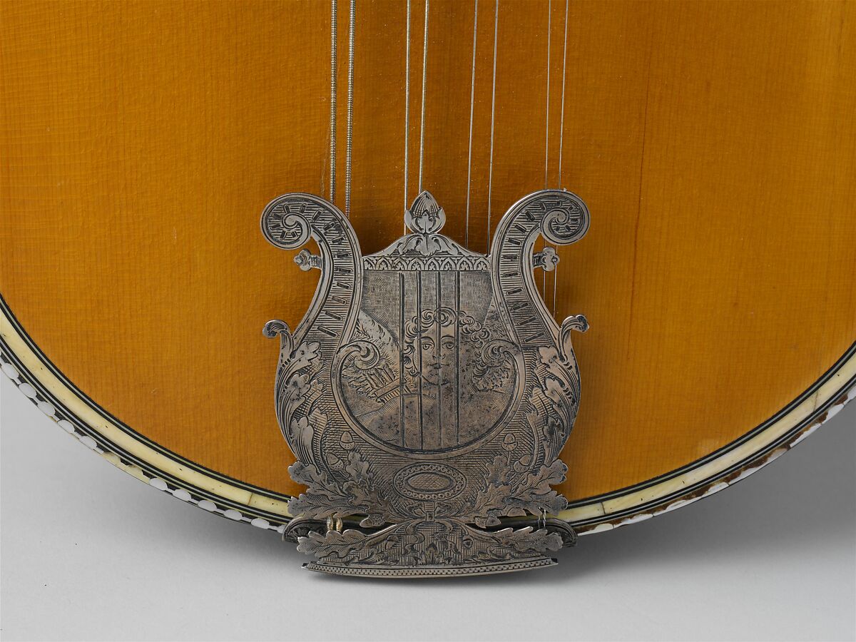 Mandolin, Angelo Mannello (American, Morcone, Italy 1858–1922 New York), Spruce, tortoiseshell, ivory, nickel-silver, metal,, American