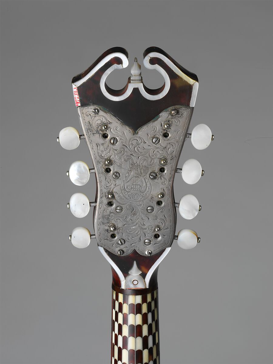 Mandolin, Angelo Mannello (American, Morcone, Italy 1858–1922 New York), Spruce, tortoiseshell, ivory, nickel-silver, metal,, American