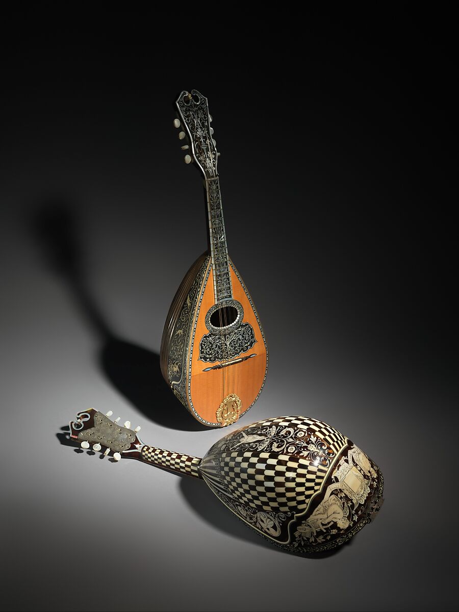 Mandolin, Angelo Mannello (American, Morcone, Italy 1858–1922 New York), Spruce, tortoiseshell, ivory, nickel-silver, metal,, American