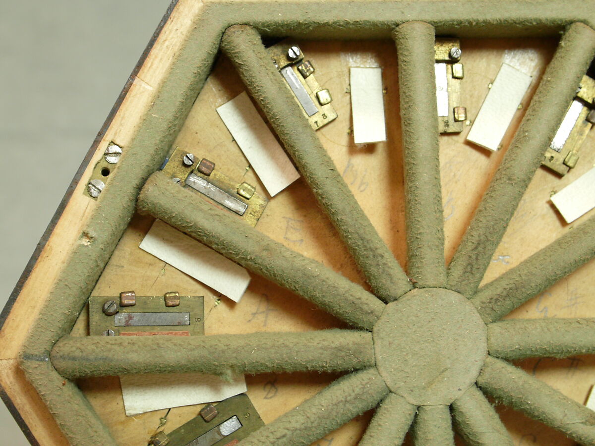 Concertina, Charles Wheatstone (1802–1875), Rosewood, nickel-silver, leather, paper, ivory, tortoiseshell; case of mahogany, British