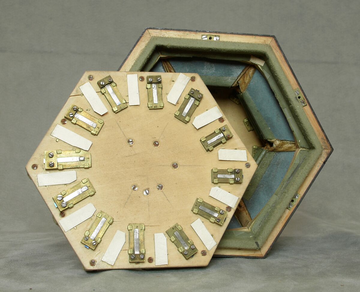 Concertina, Charles Wheatstone (1802–1875), Rosewood, nickel-silver, leather, paper, ivory, tortoiseshell; case of mahogany, British