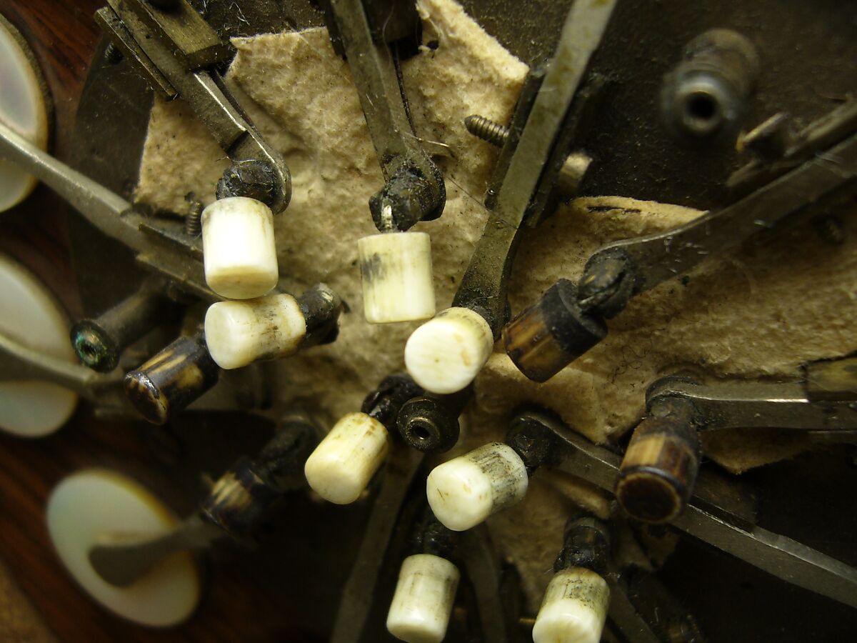 Concertina, Charles Wheatstone (1802–1875), Rosewood, nickel-silver, leather, paper, ivory, tortoiseshell; case of mahogany, British