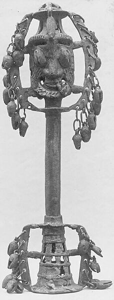 Rattle Staff, Bronze, Yoruba people