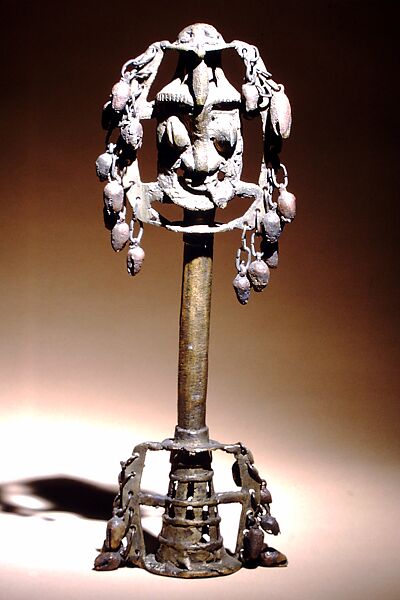 Rattle Staff, Bronze, Yoruba people 