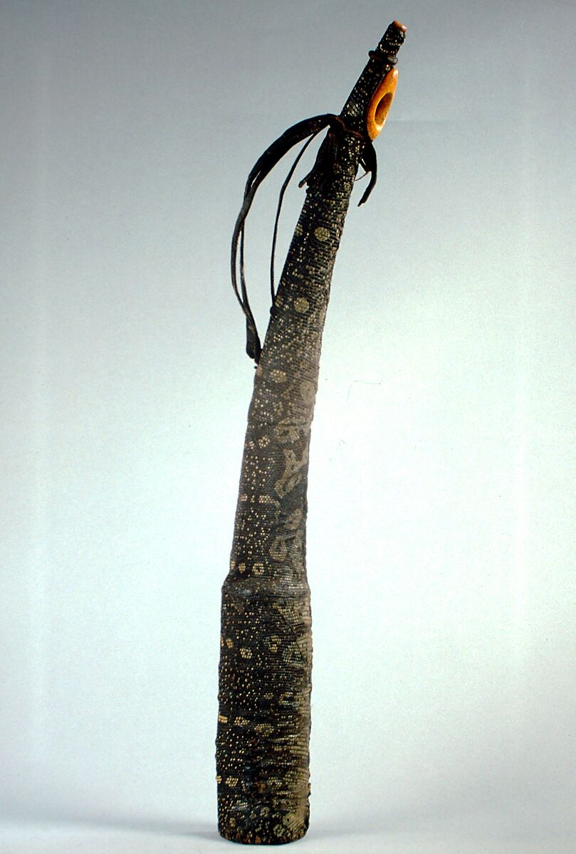 Horn, Ivory, lizard (Nile monitor)  skin, possibly Mvuba people