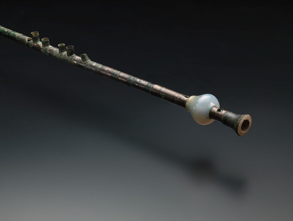 Tibia, Ivory, silver, chalcedony, Syrian