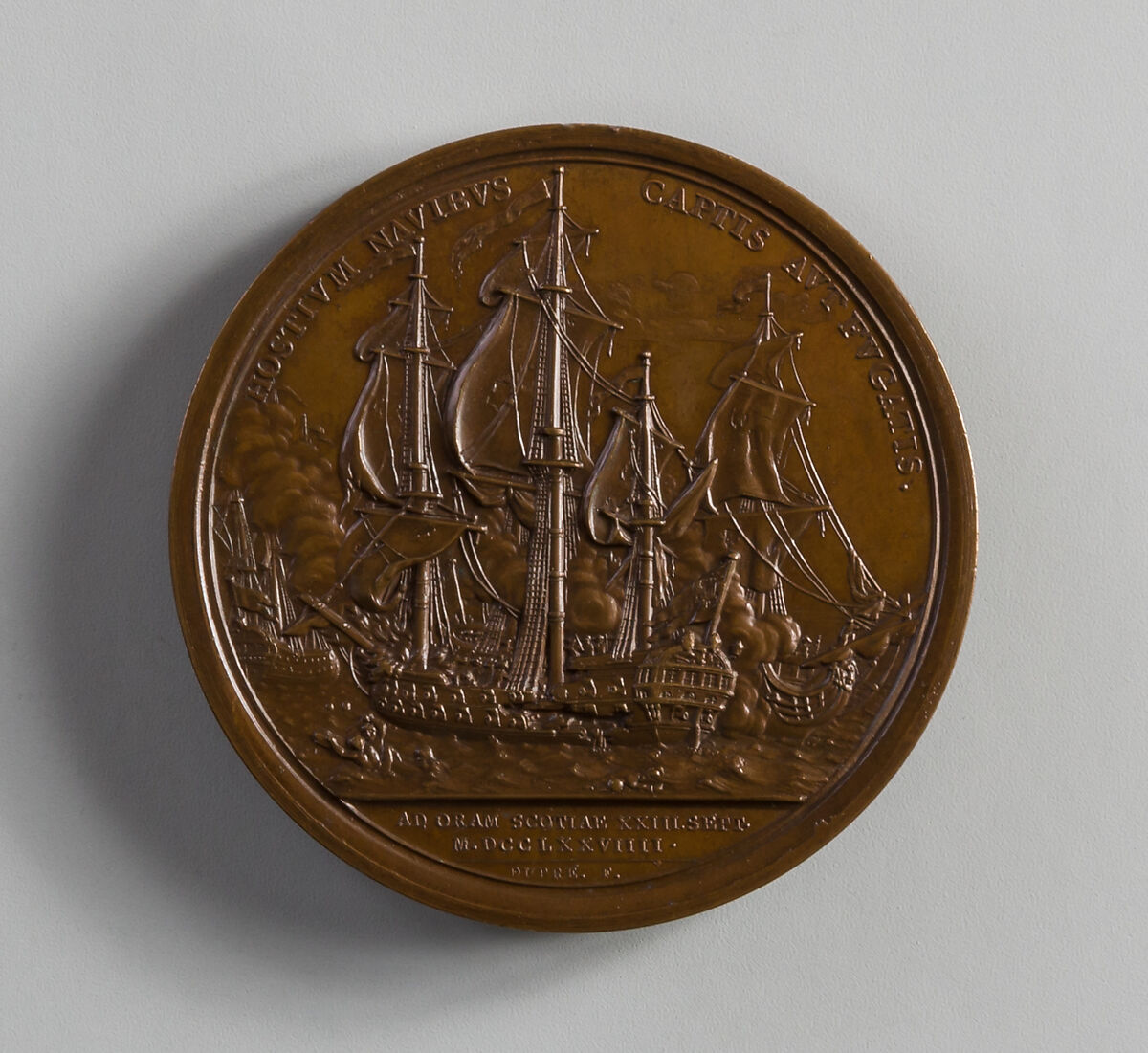 Medal of John Paul Jones and the Serapis, Augustin Dupré (French, Saint-Etienne 1748–1833 Armentières-en-Brie), Copper
