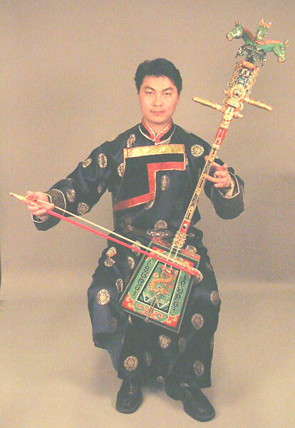 Morin Khuur, Purevadavaa Baigalgav (Mongolian), Wood, hide, horsehair, polychrome, Mongolian 