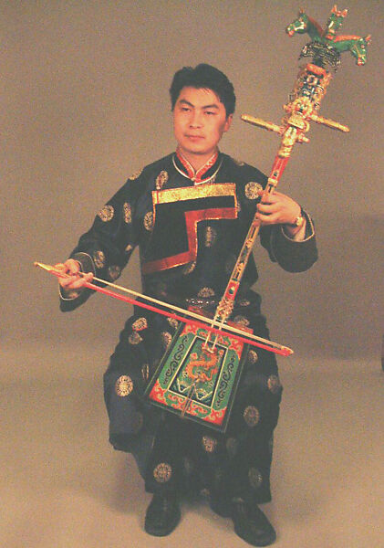 Morin Khuur, Purevadavaa Baigalgav (Mongolian), Wood, hide, horsehair, polychrome, Mongolian