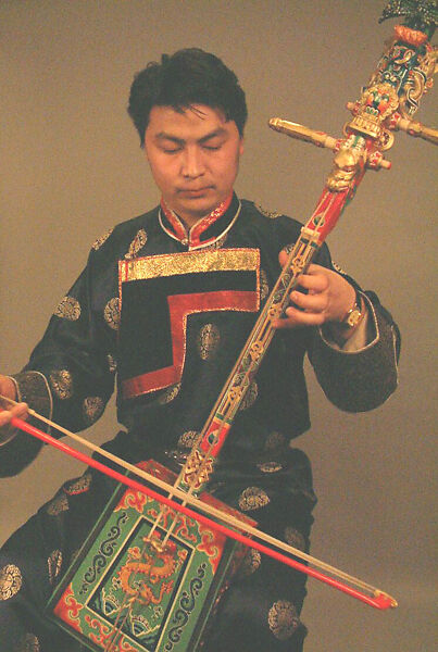 Morin Khuur, Purevadavaa Baigalgav (Mongolian), Wood, hide, horsehair, polychrome, Mongolian