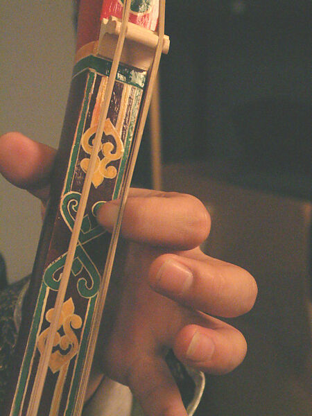 Morin Khuur, Purevadavaa Baigalgav (Mongolian), Wood, hide, horsehair, polychrome, Mongolian